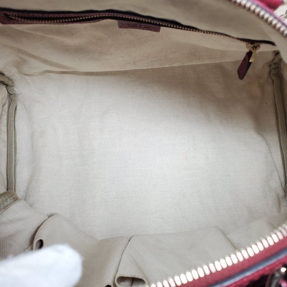 100% Auth Gucci Canvas Vintage Boston Satchel Bag - Picture 13 of 15